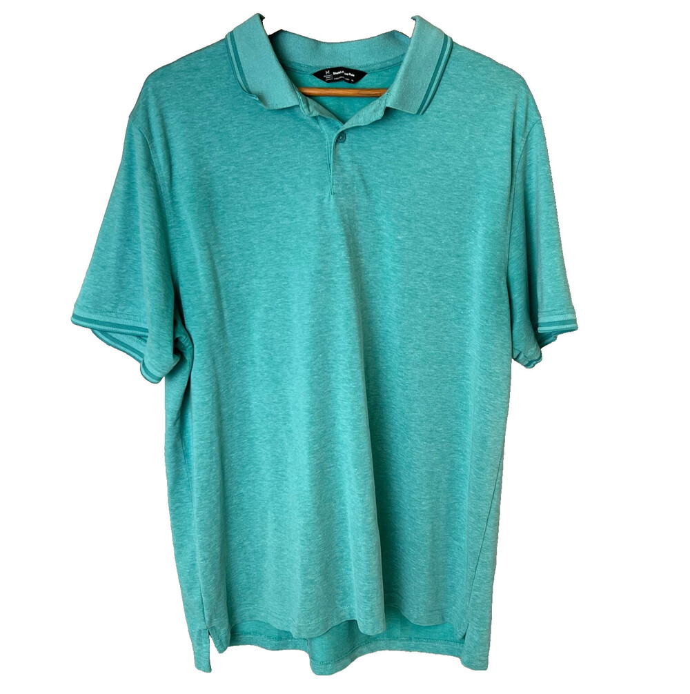 Member's Mark Men's Teal Stretch Cotton Short Sleeve Pique Polo Shirt Size XXL